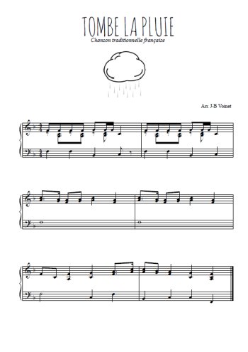 Téléchargez l'arrangement pour piano de la partition de Tombe la pluie en PDF, niveau moyen